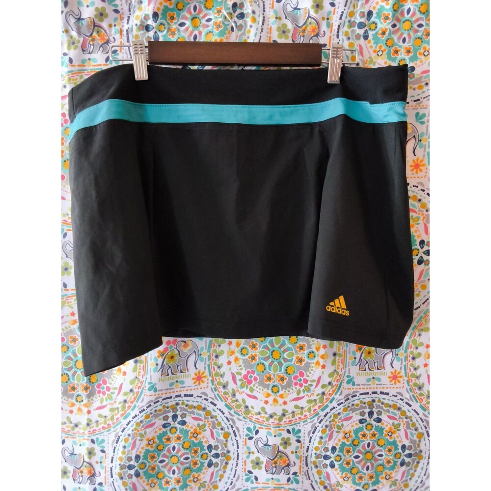 Adidas Club Climalite Skirt Skort Women XL Blue Black Stretch Golf Tennis
